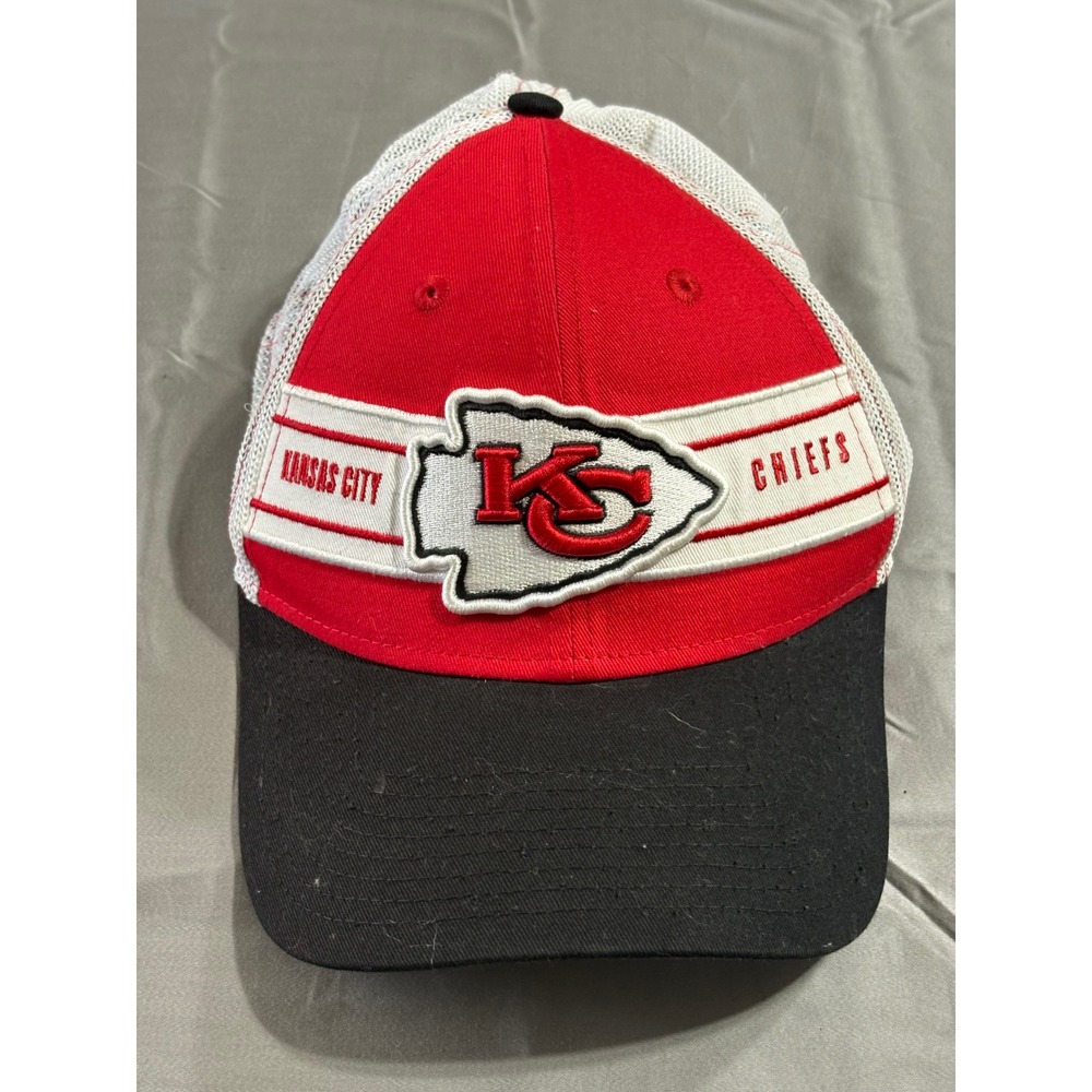 New Era 39THIRTY Kansas City Chiefs Hat Mens Medium Large Red Black Mesh Cap